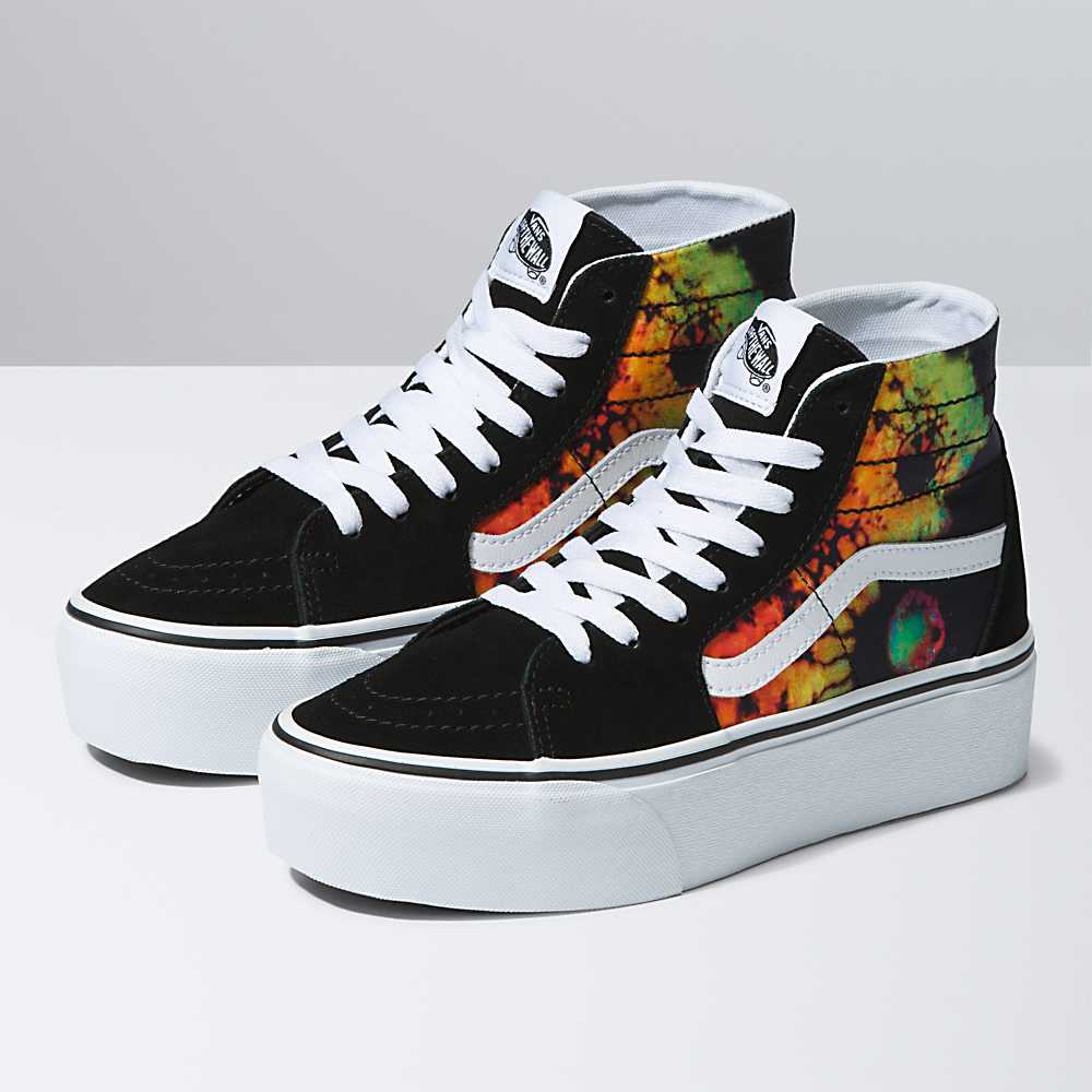 Women\'s Vans Sk8-Hi Tapered Stackform Sneakers Black / Multicolor | USA90864