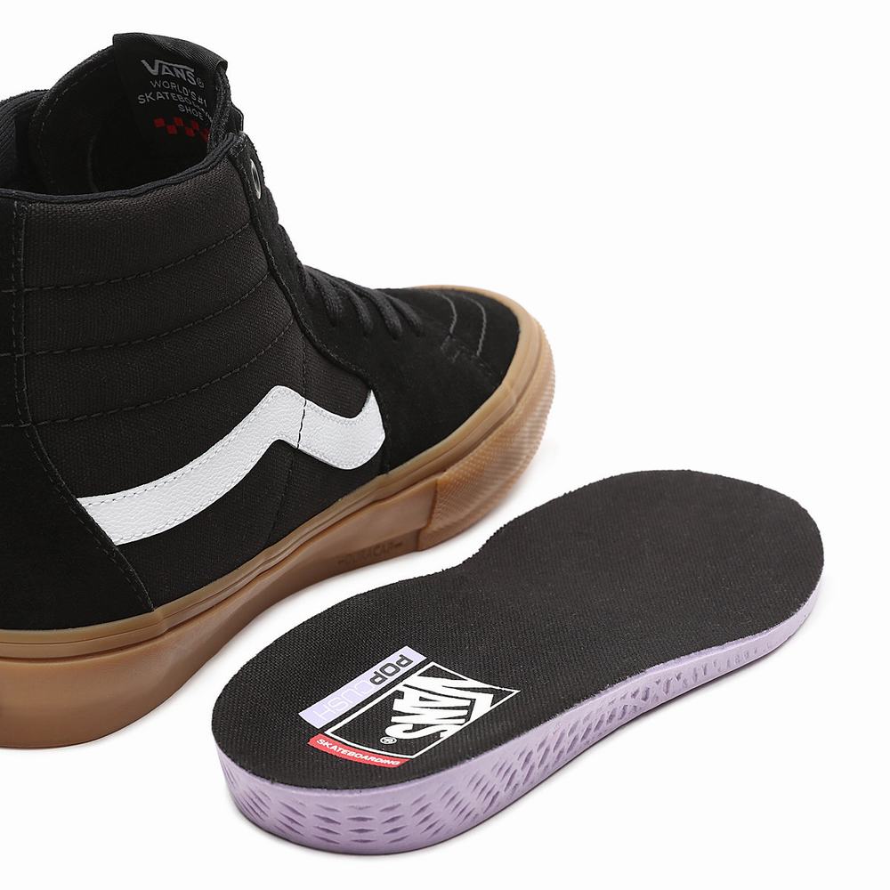 Women's Vans Skate Sk8-Hi Sneakers Black | USA07689