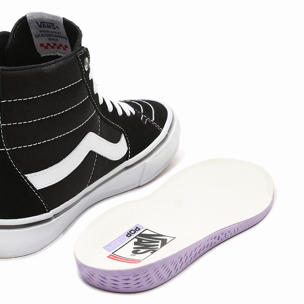 Women's Vans Skate Sk8-Hi Sneakers Black | USA71935