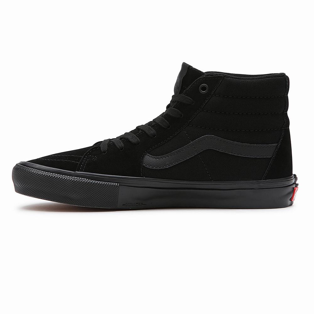 Women's Vans Skate Sk8-Hi Sneakers Black | USA76205