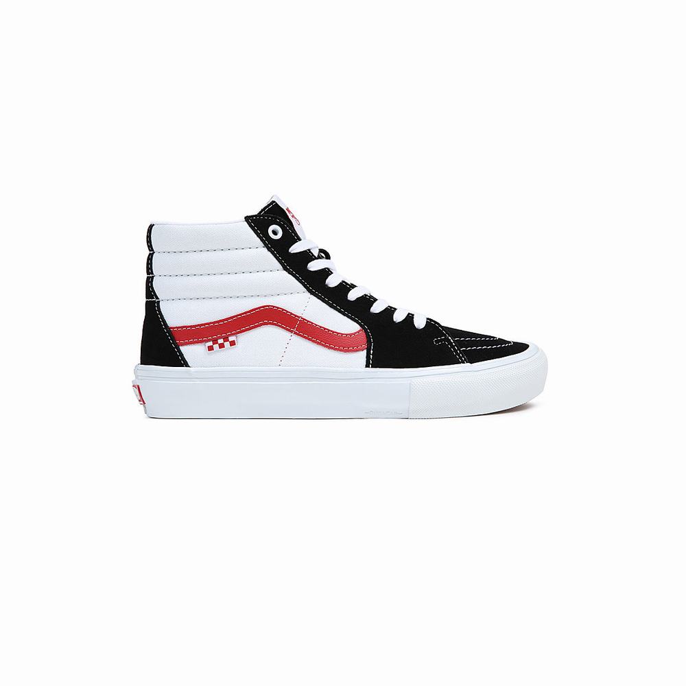 Women's Vans Skate Sk8-Hi Sneakers Black / White | USA81362