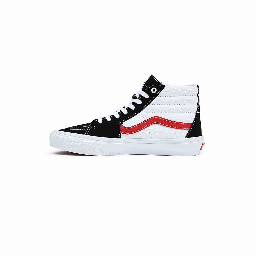 Women's Vans Skate Sk8-Hi Sneakers Black / White | USA81362