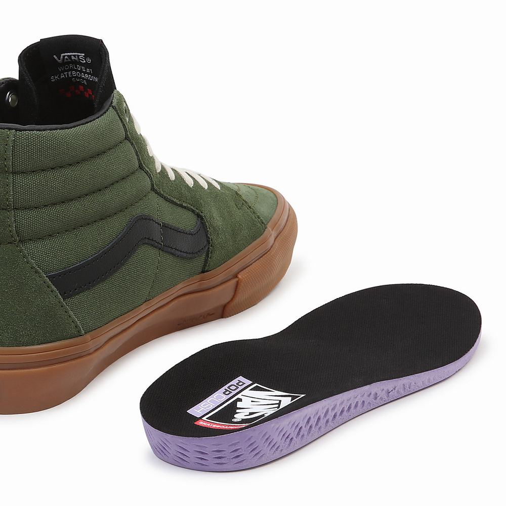 Women's Vans Skate Sk8-Hi Sneakers Green | USA05812