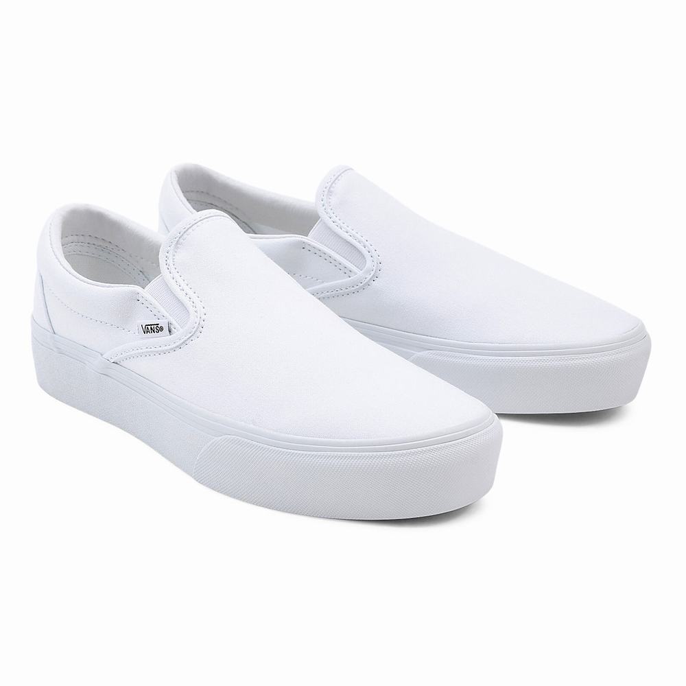 Women\'s Vans Slip-On Platform Slip On Shoes White | USA53496