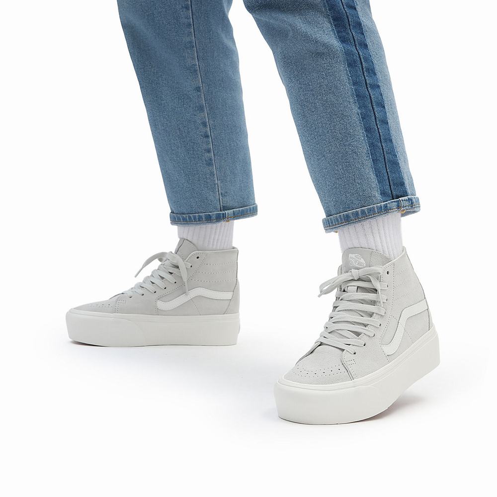 Women's Vans Soft Suede SK8-Hi Tapered Stackform Sneakers Grey | USA34567