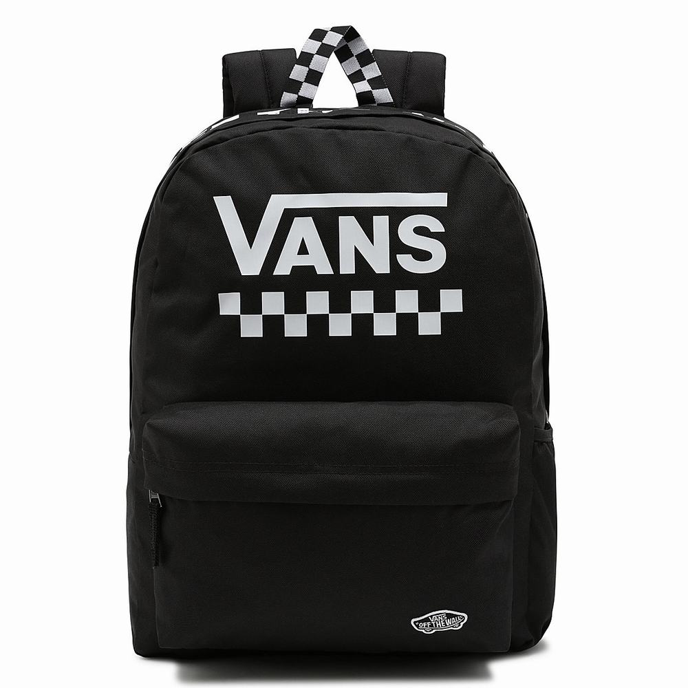 Women\'s Vans Street Sport Realm Backpacks Black | USA92761