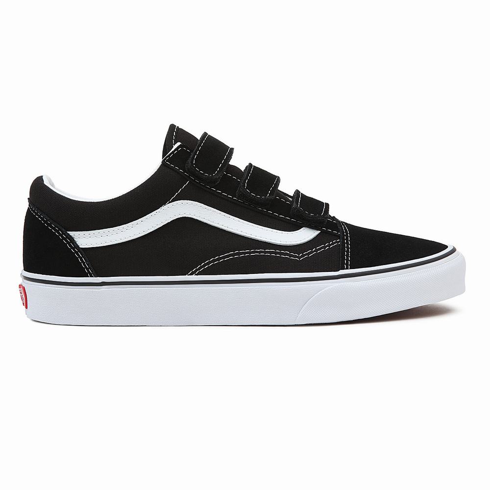 Women's Vans Suede Canvas Old Skool V Sneakers Black / White | USA60915