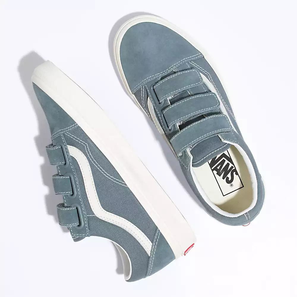 Women's Vans Suede Canvas Old Skool V Sneakers Blue | USA91405