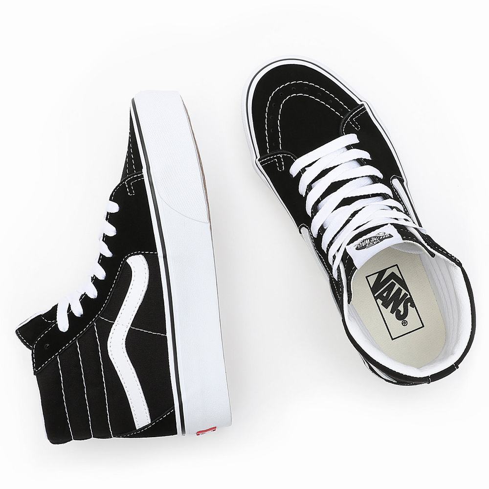 Women's Vans Suede Sk8-Hi Platform 2.0 Platform Shoes Black | USA45086