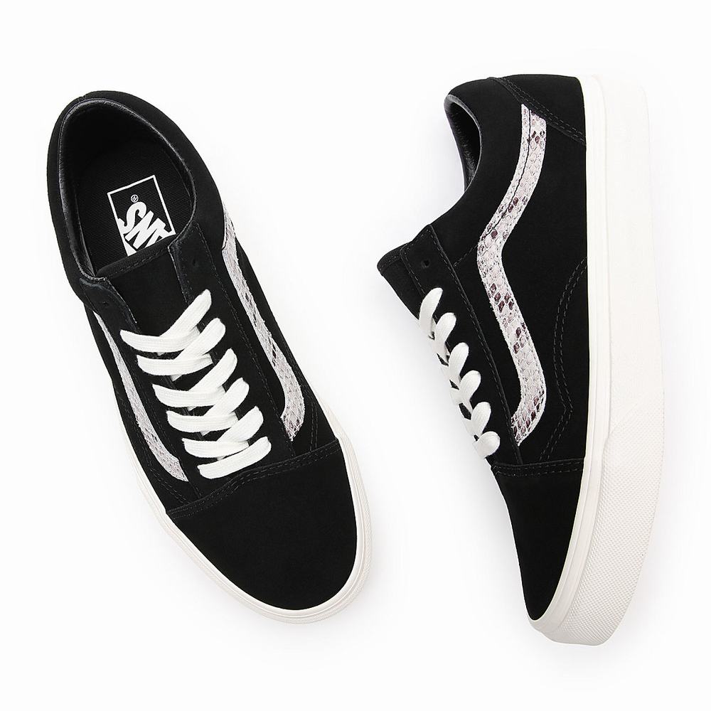 Women's Vans Suede/Snake Old Skool Low Top Shoes Black | USA37089