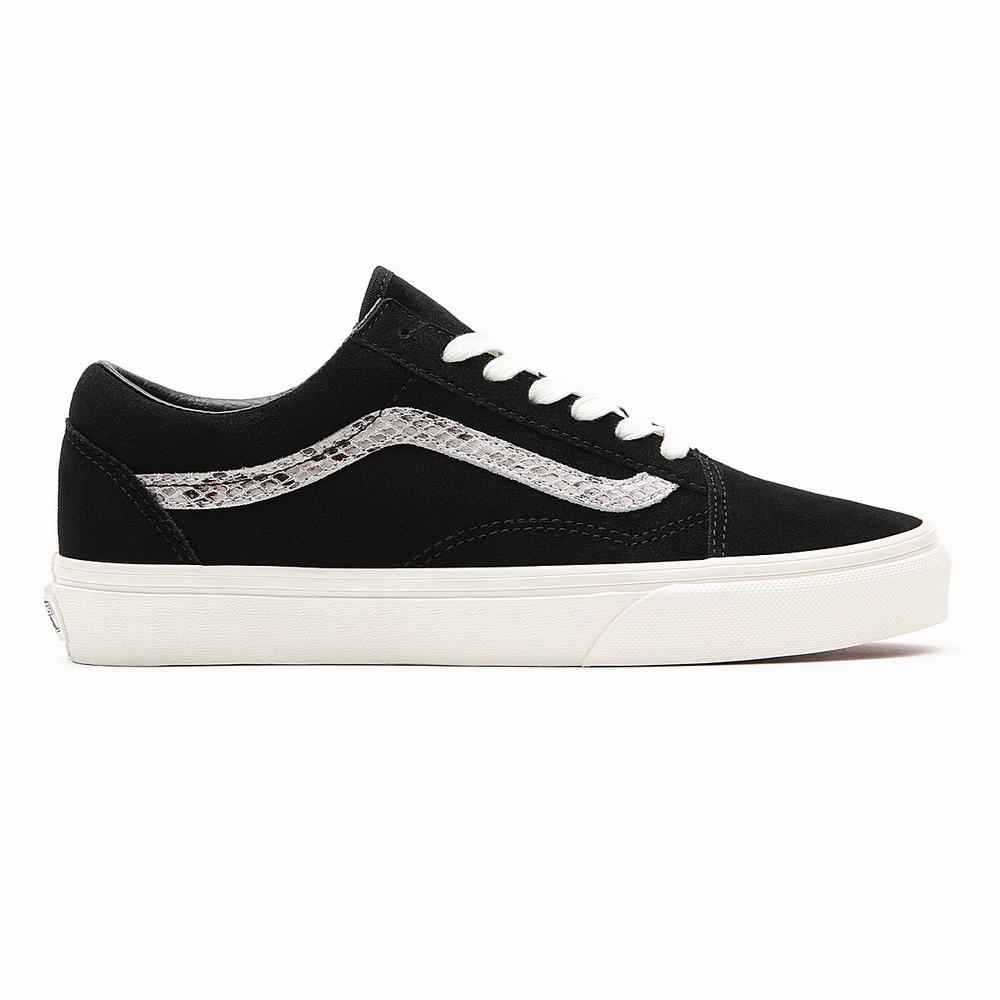 Women's Vans Suede/Snake Old Skool Low Top Shoes Black | USA37089