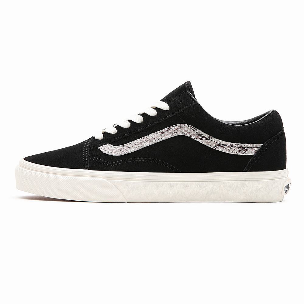 Women's Vans Suede/Snake Old Skool Low Top Shoes Black | USA37089