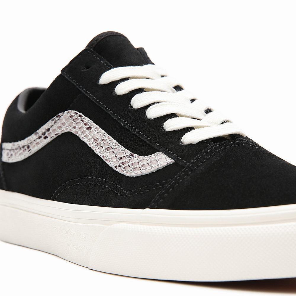 Women's Vans Suede/Snake Old Skool Low Top Shoes Black | USA37089