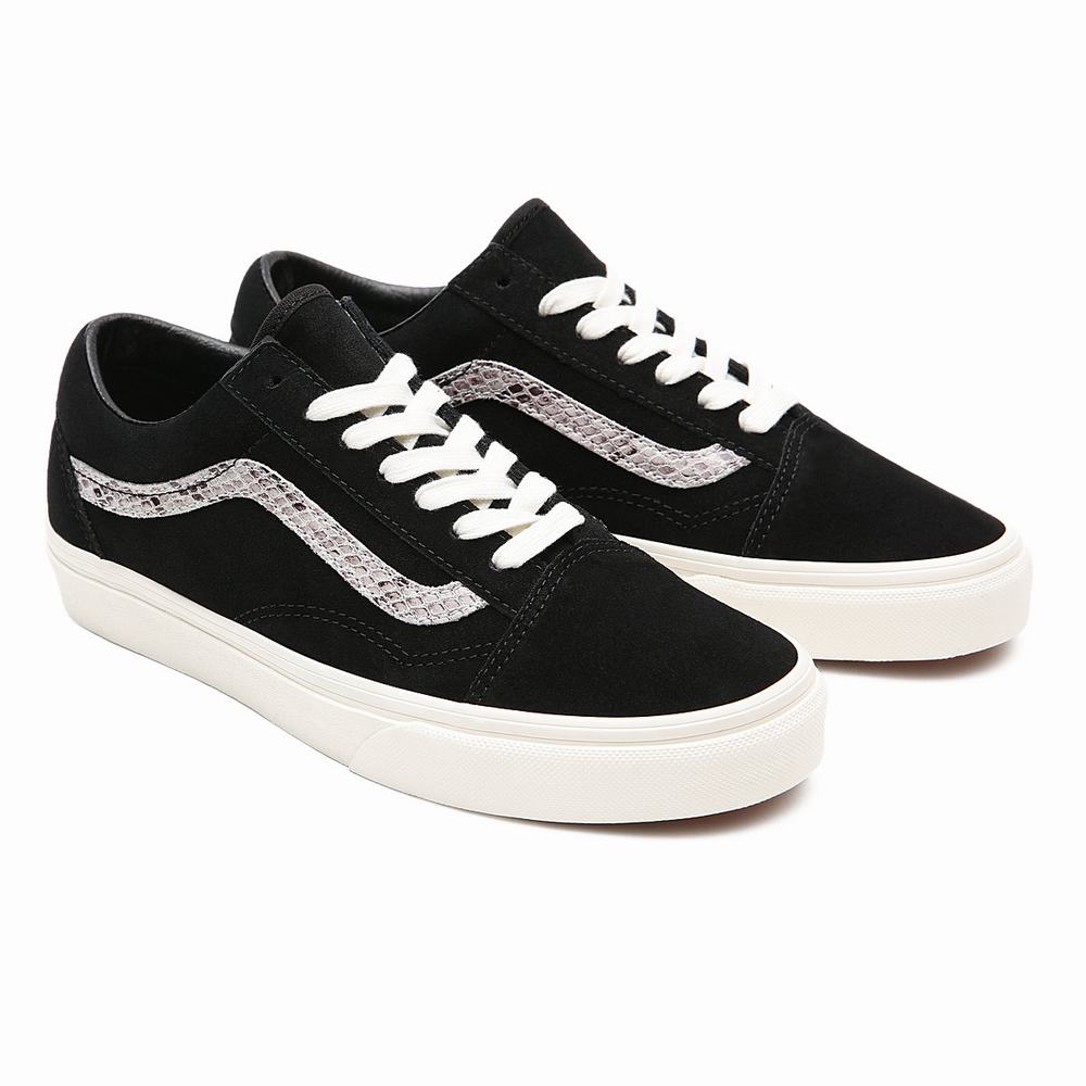 Women\'s Vans Suede/Snake Old Skool Low Top Shoes Black | USA37089