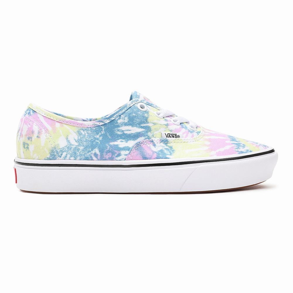 Women's Vans Tie Dye ComfyCush Authentic Sneakers Multicolor | USA57193