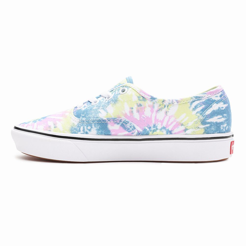 Women's Vans Tie Dye ComfyCush Authentic Sneakers Multicolor | USA57193