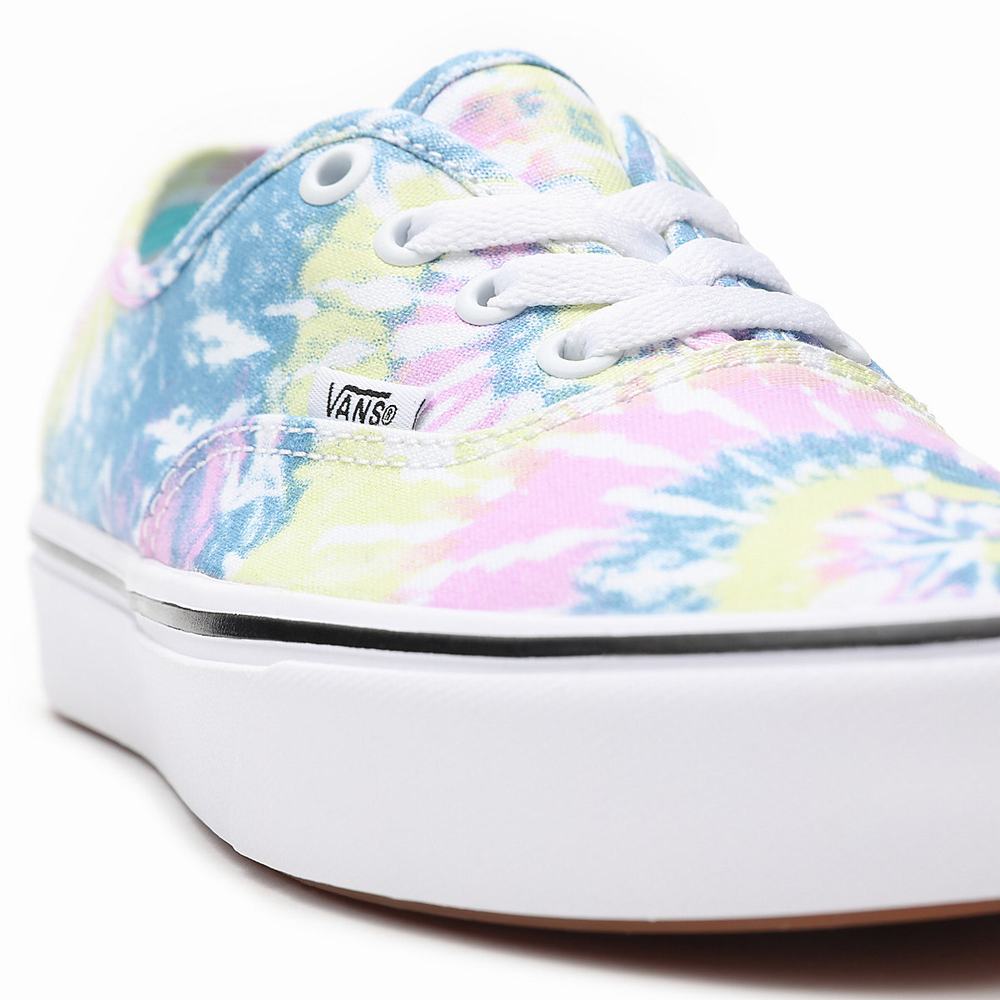 Women's Vans Tie Dye ComfyCush Authentic Sneakers Multicolor | USA57193