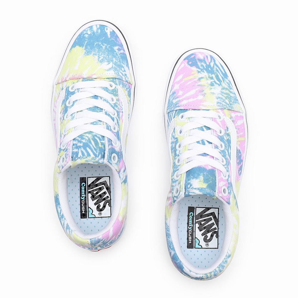 Women's Vans Tie Dye ComfyCush Old Skool Sneakers Multicolor | USA12059