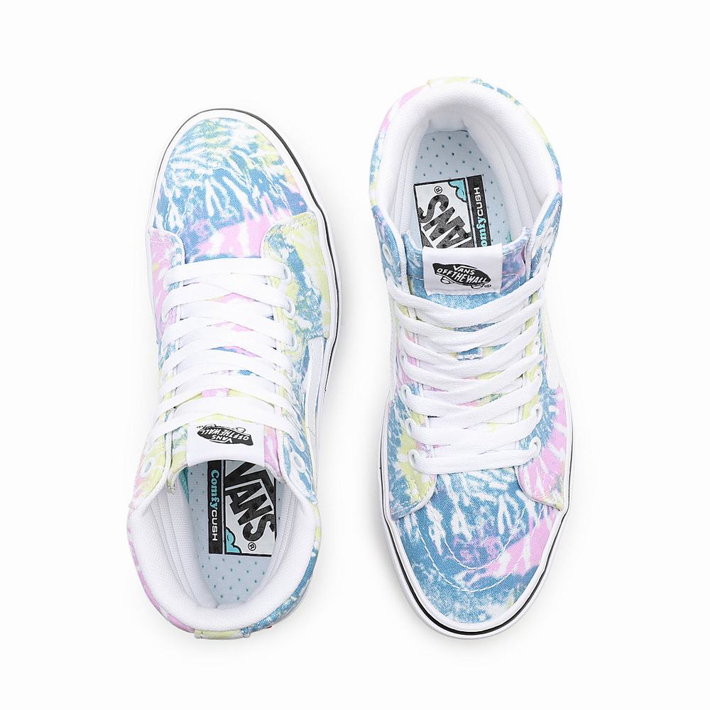 Women's Vans Tie-Dye ComfyCush SK8-Hi Sneakers Multicolor | USA01572