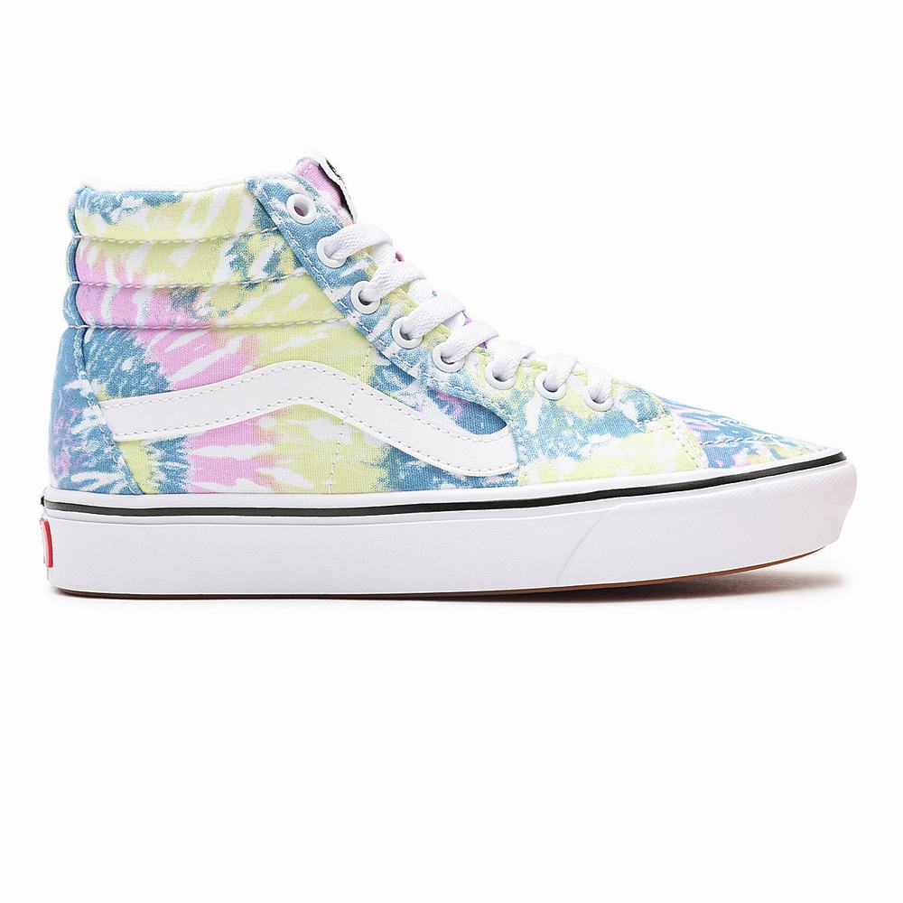 Women's Vans Tie-Dye ComfyCush SK8-Hi Sneakers Multicolor | USA01572