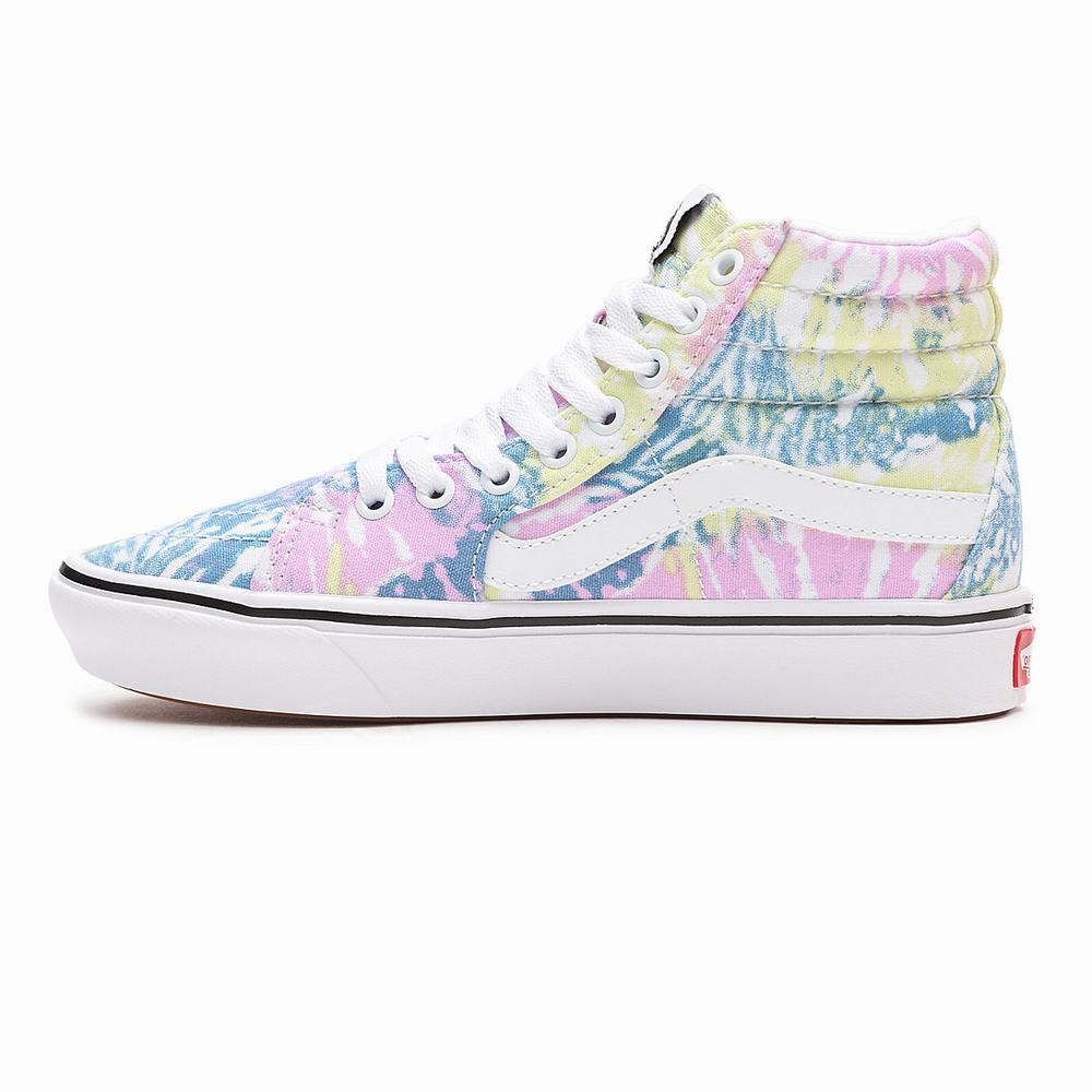 Women's Vans Tie-Dye ComfyCush SK8-Hi Sneakers Multicolor | USA01572