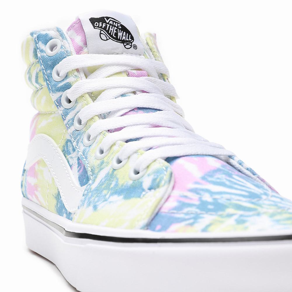 Women's Vans Tie-Dye ComfyCush SK8-Hi Sneakers Multicolor | USA01572