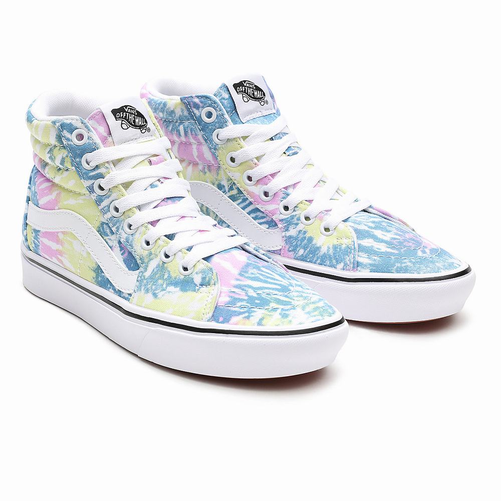 Women\'s Vans Tie-Dye ComfyCush SK8-Hi Sneakers Multicolor | USA01572