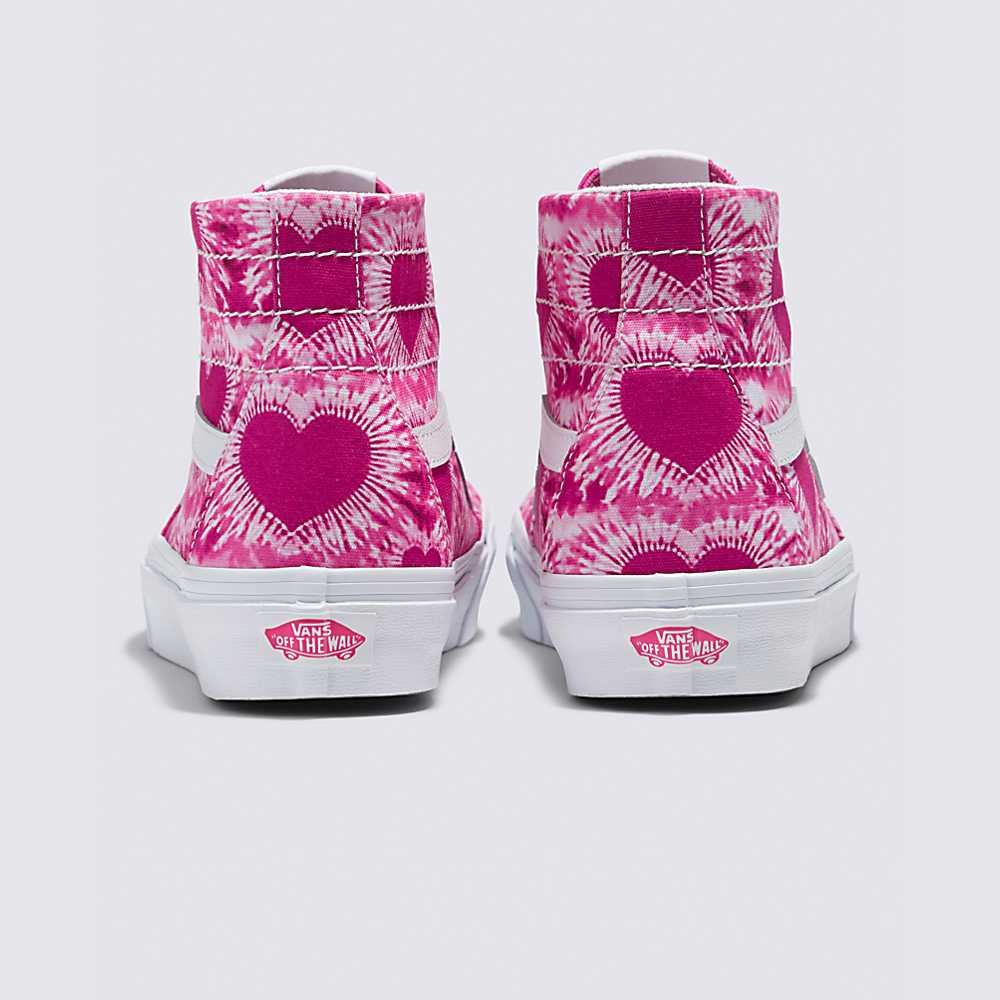 Women's Vans Tie-Dye Hearts Sk8-Hi Tapered Sneakers Pink | USA96175