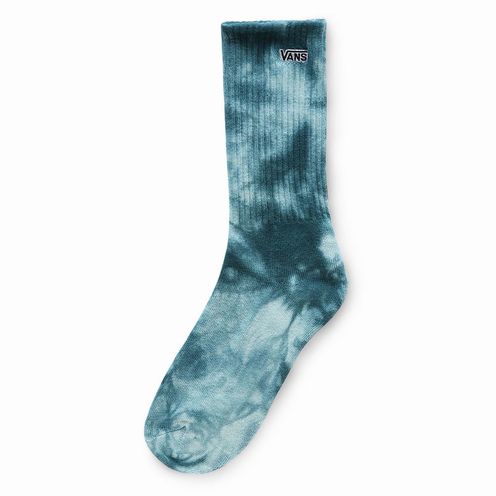 Women\'s Vans Tie Dyed Crew (1 pair) Socks Green | USA23908