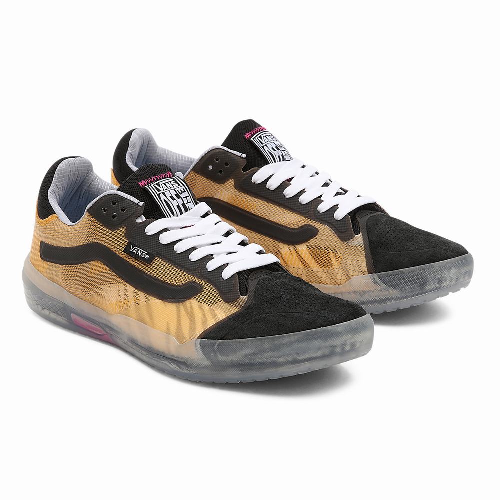 Women\'s Vans Transparent EVDNT RW UltimateWaffle Sneakers Black / Yellow | USA70185