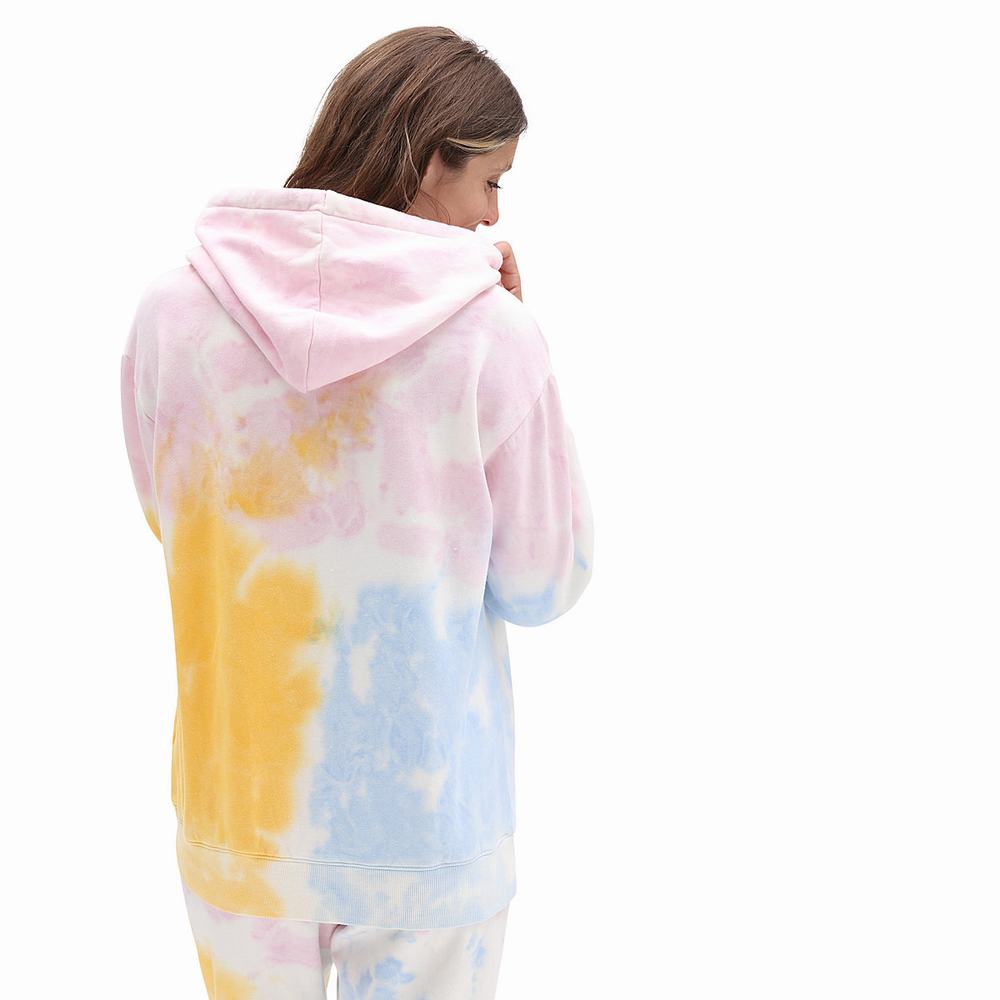 Women's Vans Tri-Dye Boyfriend Hoodie Pink | USA37456