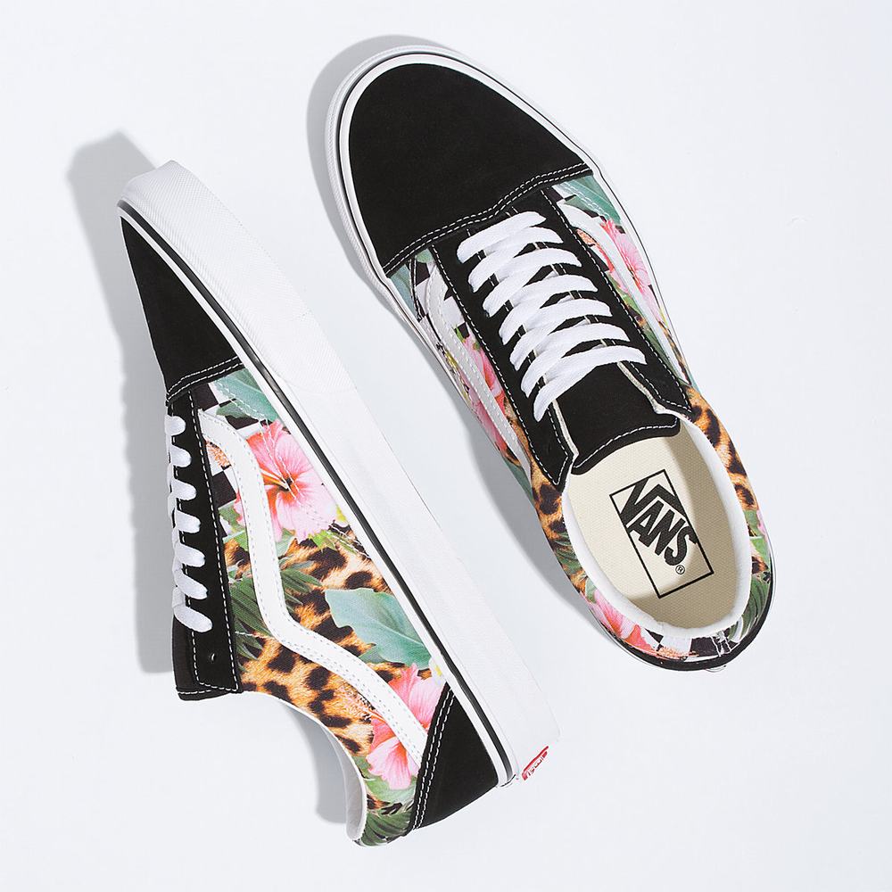 Women's Vans Tropical Animal Check Old Skool Sneakers Multicolor | USA43872