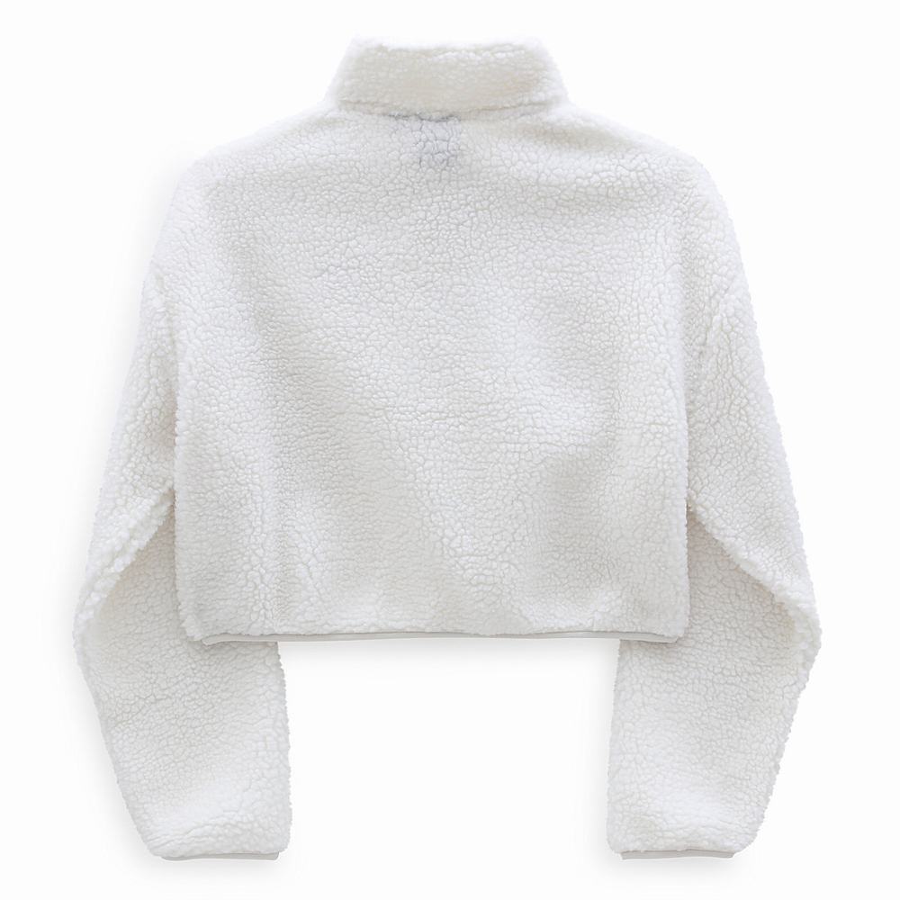 Women's Vans Varsity Warm-Up Half Zip Crop Pullover White | USA63957