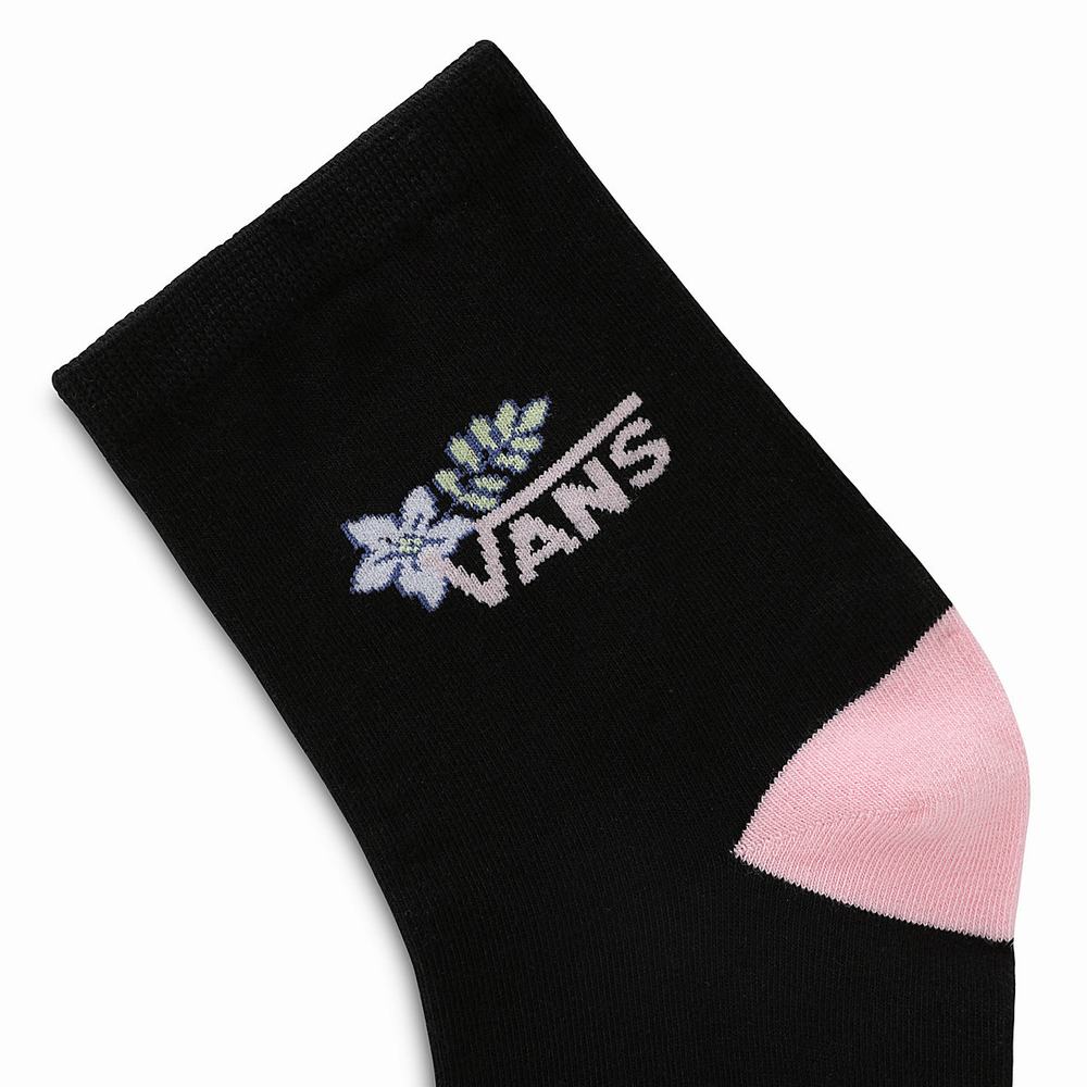 Women's Vans WM SHINNER SOCK 6.5-10 1PK BLACK-ORCHID PINK Socks Black / Pink | USA12765