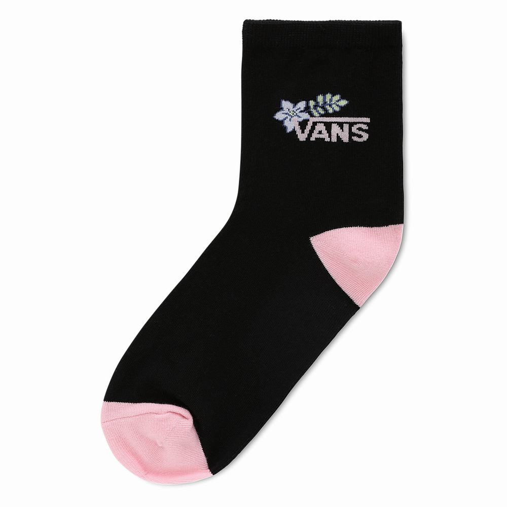 Women\'s Vans WM SHINNER SOCK 6.5-10 1PK BLACK-ORCHID PINK Socks Black / Pink | USA12765