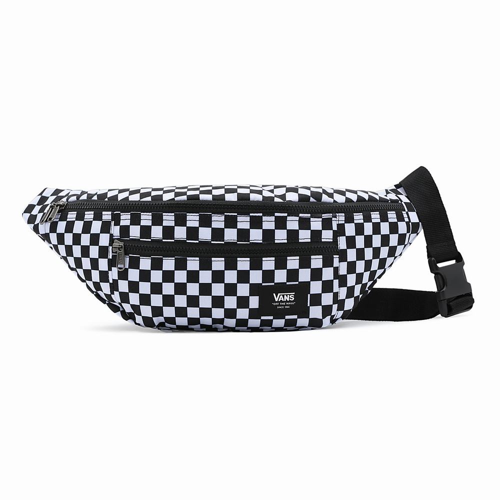 Women\'s Vans Ward Cross Body Pack Bags Black / White | USA89257