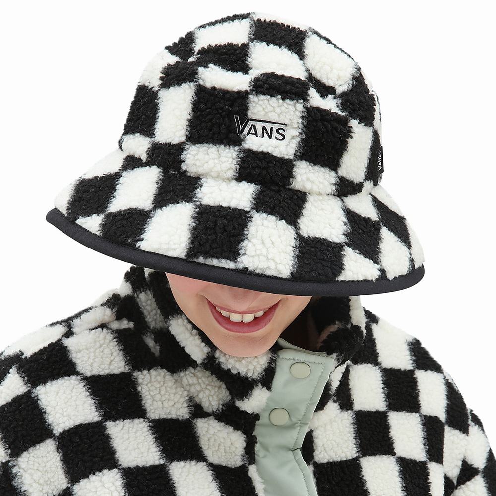 Women's Vans Winterset Bucket Hats Black / White | USA67509