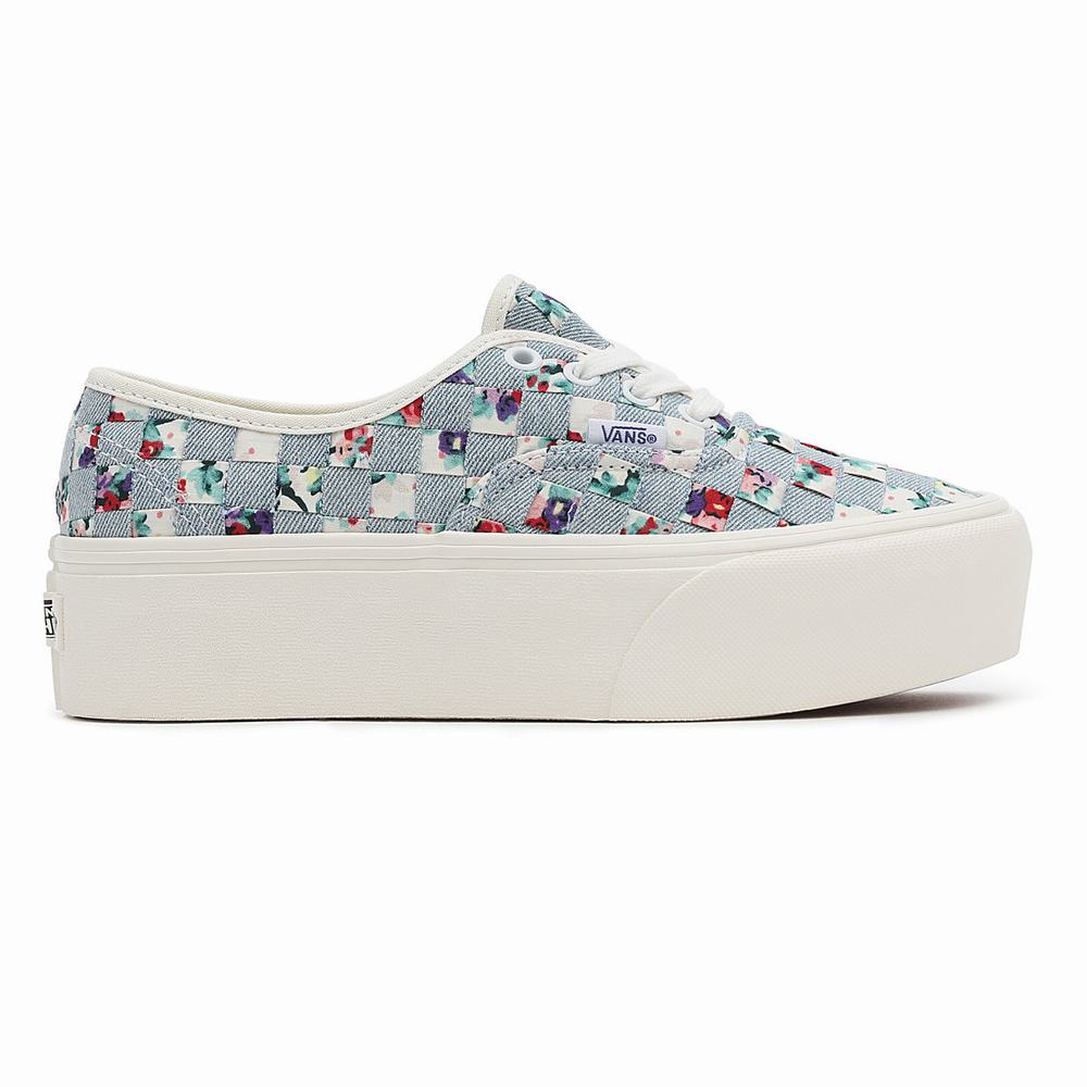 Women's Vans Woven Authentic Stackform Sneakers Blue | USA02185