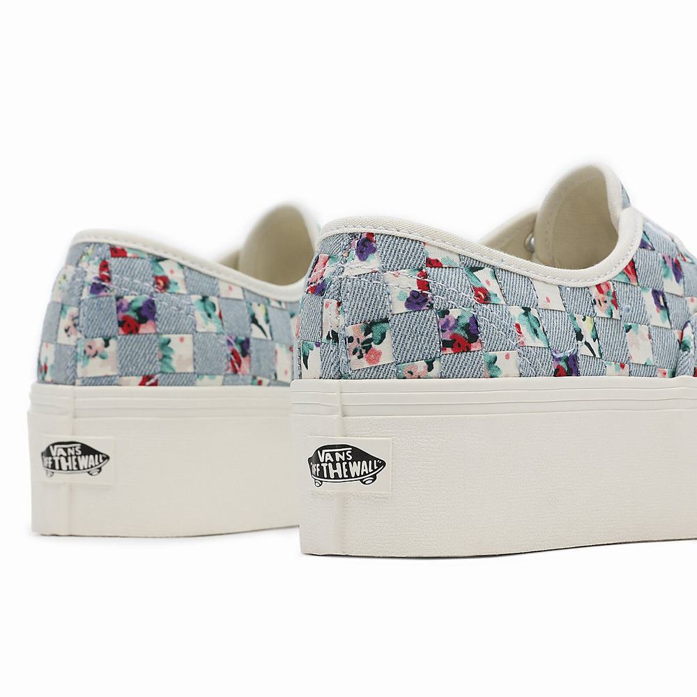 Women's Vans Woven Authentic Stackform Sneakers Blue | USA02185