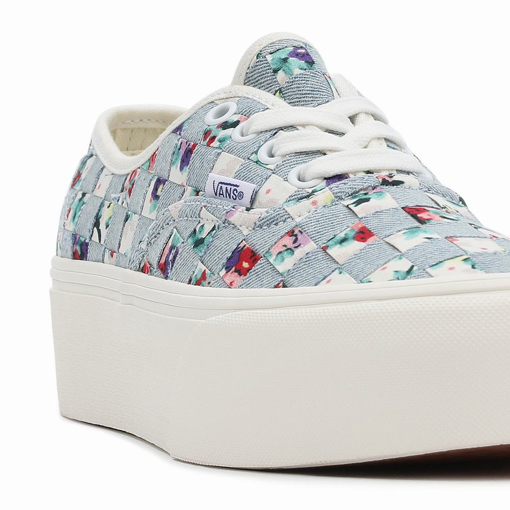 Women's Vans Woven Authentic Stackform Sneakers Blue | USA02185