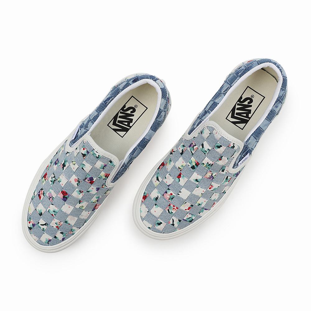 Women's Vans Woven Classic Slip-On Stackform Slip On Shoes Blue / Multicolor | USA95036