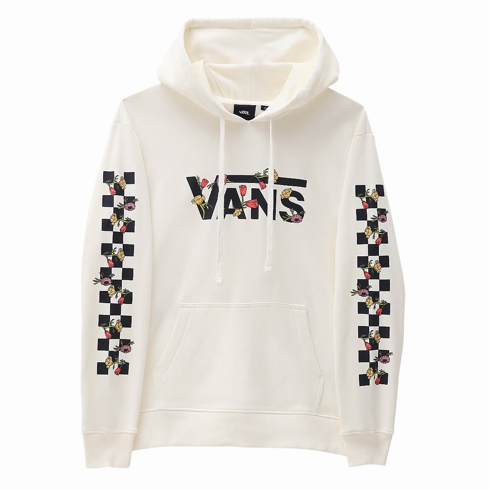 Women's Vans Wyld Tangle Poppy BFF Long Sleeve Hoodie White | USA36495