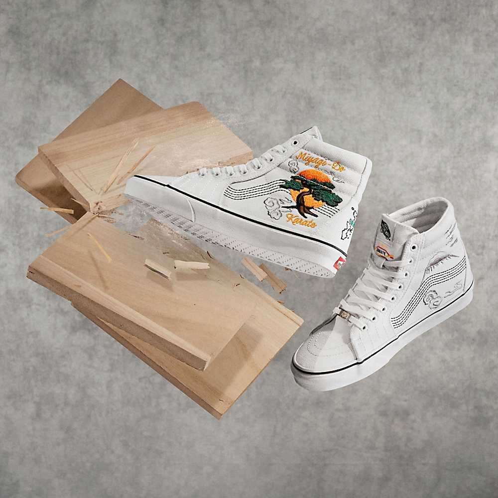 Women's Vans X Cobra Kai Sk8-Hi Sneakers White | USA18459