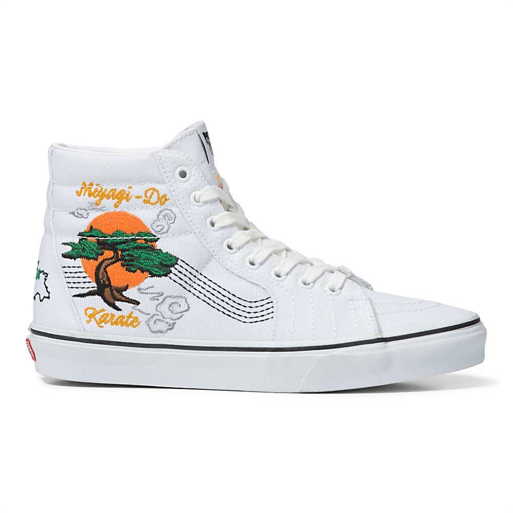 Women's Vans X Cobra Kai Sk8-Hi Sneakers White | USA18459