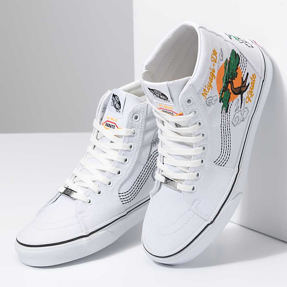 Women's Vans X Cobra Kai Sk8-Hi Sneakers White | USA18459