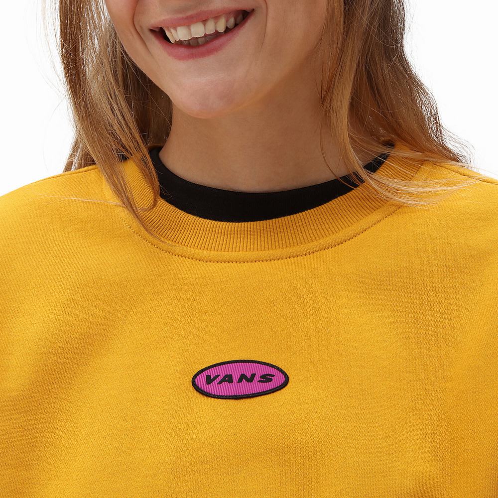 Women's Vans X Curren X Knost Crew Fleece Sweatshirts Yellow / Orange | USA10642