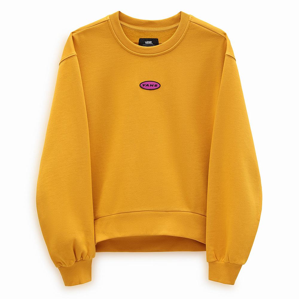 Women's Vans X Curren X Knost Crew Fleece Sweatshirts Yellow / Orange | USA10642