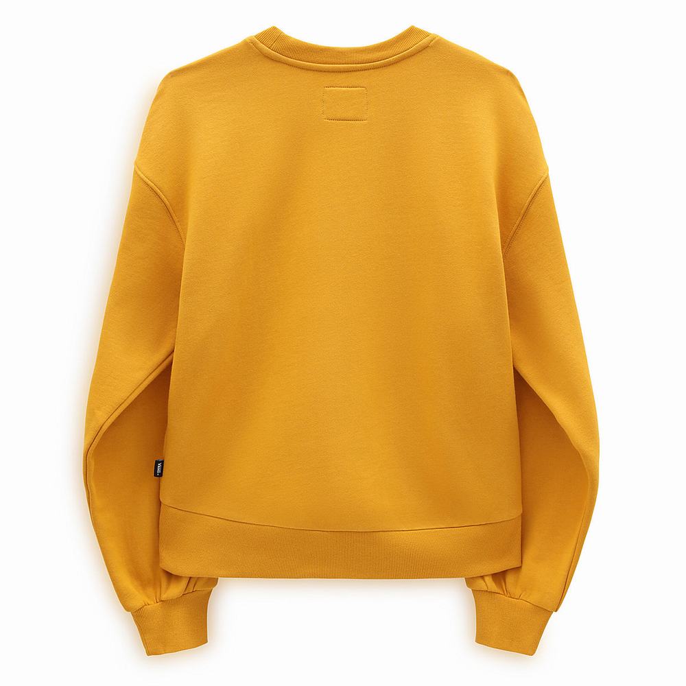 Women's Vans X Curren X Knost Crew Fleece Sweatshirts Yellow / Orange | USA10642