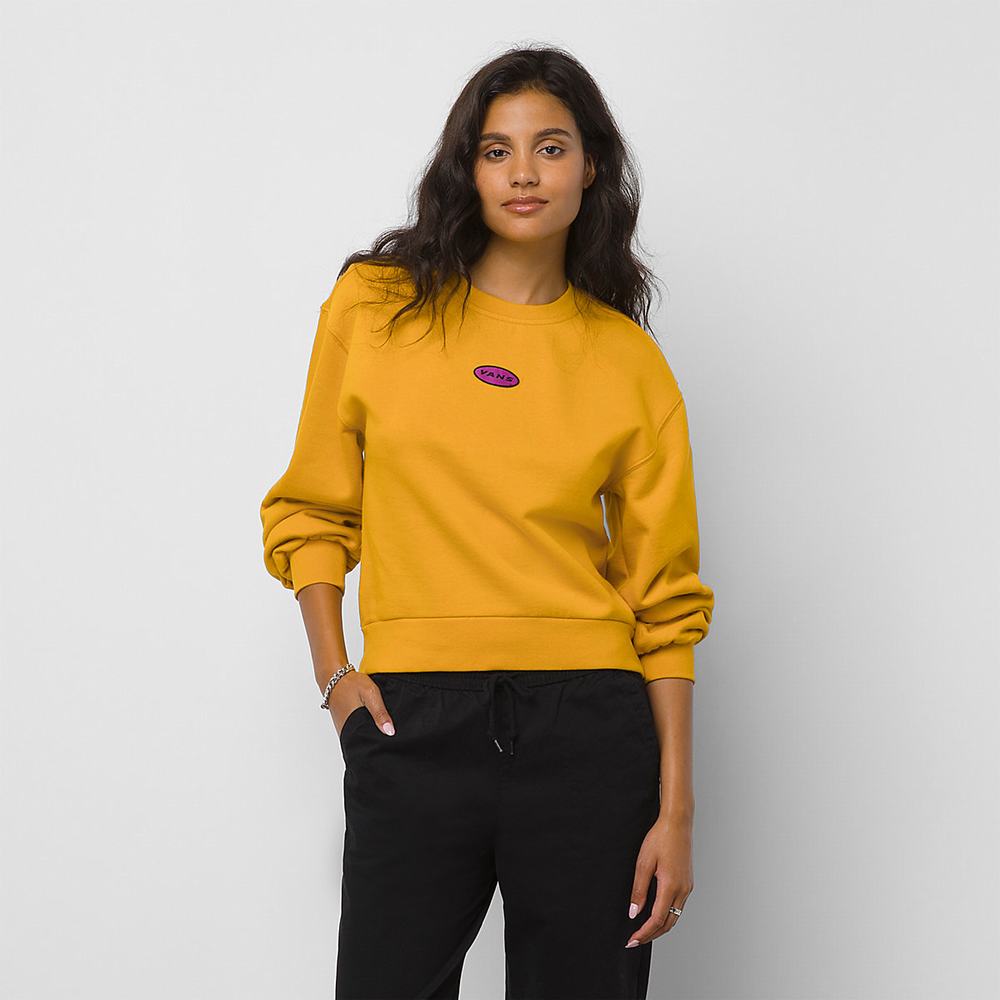 Women\'s Vans X Curren X Knost Crew Fleece Sweatshirts Yellow / Orange | USA10642