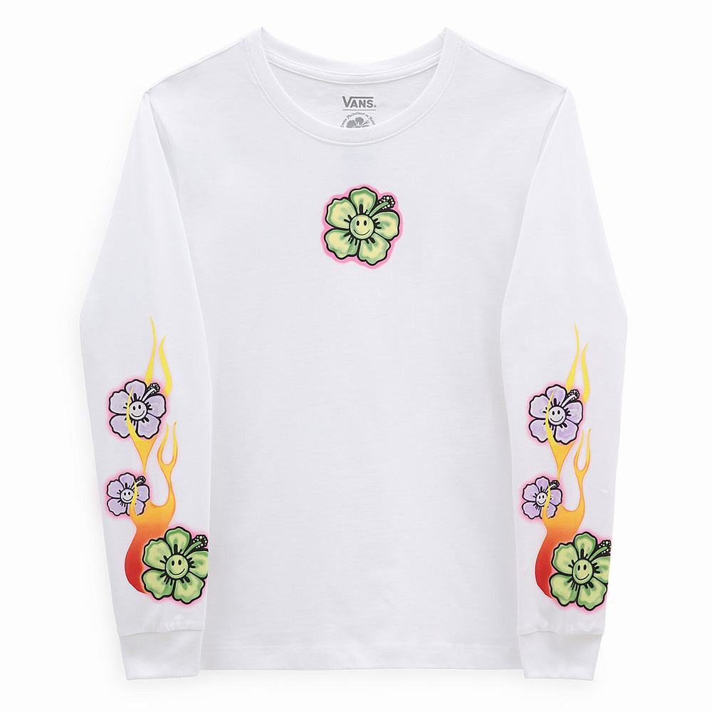 Women's Vans X EM on Holiday Long sleeve BFF T Shirts White | USA38567